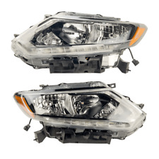 Chrome & Black Housing Pair Headlights Left+Right For 2014-2016 Nissan Rogue picture