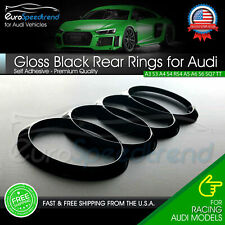 Audi Rear Rings Black 193MM Emblem Trunk Badge for A3 S3 A4 S4 A5 S5 A6 S6 OE picture