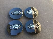 Set of 4 Land Rover Wheel Center Caps Glossy Black 63mm Rim Emblem Hubcaps Cover picture