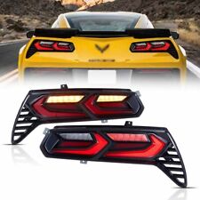 For 2014-2019 Chevrolet Corvette C7 VLAND LED Red Clear Tail Lights Sequential picture