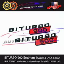 BRABUS BITURBO 900 Fender AMG Emblem GLOSS BLACK RED Mercedes E63 G63 GT63 GLE63 picture