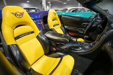 Corvette C5 Sports Synthetic Leather Seat Covers In Black & Yellow (1997-2004) picture