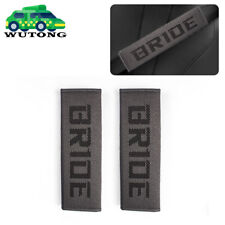 2x Bride Gray Seat Belt Cover Shoulder Pads Fabric Racing Seat Material picture