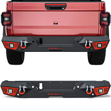 Rear Bumper for 2020 2021 2022 2023 Jeep Gladiator JT w/ 2x Led Lights & D-Rings picture