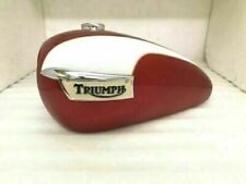TRIUMPH T140 CHERRY & CREAM PAINTED STEEL GAS FUEL TANK & CAP & TAP |Fit For picture
