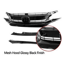 For 2016-20 Civic 1.5L 2.0L Glossy Black Front Upper Hood Mesh Grille picture