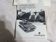 Lamborghini Miura S espada jarama original factory spec sheet Rare picture