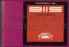 1969 Porsche 911S Owners Manual NOS Original 911 S Owner Guide Book OEM picture