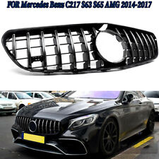 For Benz C217 W217 AMG S63 S65 Coupe 2014-2017 Front Bumper Grille Chrome+Black picture