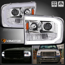 Fits 1999-2004 Ford F250 F350 F450 SuperDuty LED Tube Projector Headlights Lamps picture