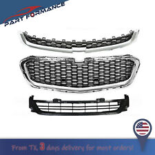 3PCS GRILL Fits 2014-2016 Chevrolet Malibu Front Upper/Center/Lower Grille Set picture