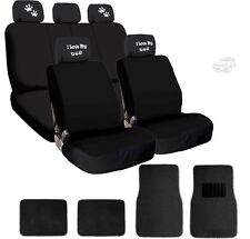 FOR CHEVROLET NEW 4X I LOVE MY DOG PAWS LOGO HEADREST WITH SEAT COVERS AND MATS picture