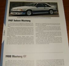 ★★1987 SALEEN MUSTANG SPECS INFO PHOTO 87 88 89 93 LX GT HATCH BACK FOX BODY★★ picture
