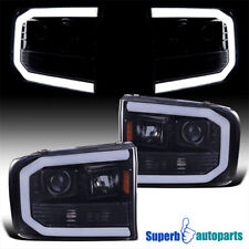 Fit 1999-2004 Ford F250 F350 SuperDuty LED Tube Smoke Projector Headlights picture