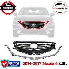 For 2014-2017 Mazda 6 Front New Grille & Chrome Trim Molding Left Right 3Pce picture