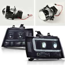 Fit For 07-14 Chevy Avalanche Tahoe Suburban Dual LED Projector Headlights Smoke picture