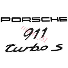 Gloss Black Porsche 911 Turbo S Letter Rear Trunk Badge Emblem Look Deck lid picture