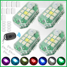 4PCS Car Rechargeable Flashing Lights 7 Colors Wireless Remote Control LED Light picture