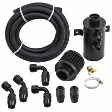 Aluminium Baffled Engine Oil Catch Can 0.75L 2 Port AN10 + 3M Hose Fitting Kit picture