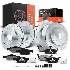 Front and Rear Drilled Brake Rotors & Ceramic Brake Pads for Ford Mazda Mercury picture