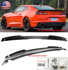 3 Pcs Gloss Black Decklid Spoiler Extension Wicker Bill Fit 16-Up Camaro SS 1LE picture