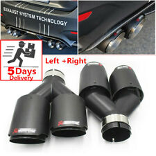 2 Pcs Carbon Fiber + Stainless Steel Car Exhaust Tip Dual Pipe ID 2.5'' OD 3.5'' picture