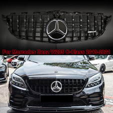 Black  R Grille W/Led Star For 2019-2021 Mercedes Benz W205 C200 C300 C43 AMG picture