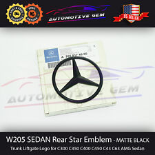 W204 Mercedes MATTE BLACK Star Emblem Rear Trunk Lid Logo Badge AMG C300 C63 picture