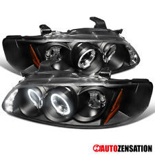 Fits 2000-2003 Sentra Black LED Halo Projector Headlights Headlamps Pair 00-03 picture