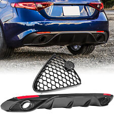 For 2017+Alfa Romeo Giulia 952 Rear Diffuser + Front Grille Carbon Fieber Look picture