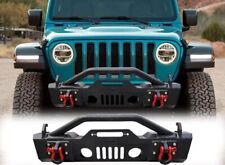 Texture Stubby Steel Front Bumper Winch Plate For 07-23 Jeep Wrangler JK/JL/JT picture
