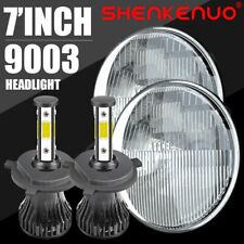 Pair 7 inch Round Led Headlights Lamp for Chevy Bel Air 1955-1957 white picture