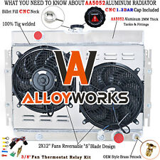 3 Rows Radiator+Shroud Fan For 1963-1968 Chevy Chevelle Bel Air Impala Caprice picture