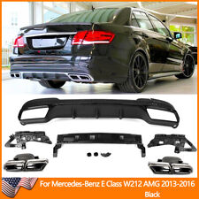 For  2013-2016 Mercedes E Class W212 E63 AMG Look Rear Diffuser W/Exhaust Tips picture