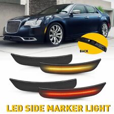 4X Smoked Front+Rear LED Side Marker Light Lamp Amber/Red For 15-23 Chrysler 300 picture