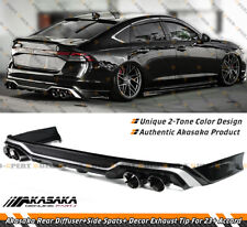 FOR 2023-24 ACCORD AKASAKA GLOSS BLACK REAR DIFFUSER + CORNER SPAT + EXHAUST TIP picture