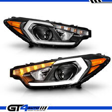 14-16 Kia Forte DRL LED Light Bar Projector Replacement Black Headlights Pair picture