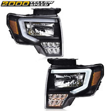 Fit For 2009-2014 Ford F-150 Projector Headlights Black/Clear LED DRL Head Lamps picture
