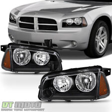 Black 2006-2010 Dodge Charger Headlights Headlamp W/Corner Lights 06 07 08 09 10 picture