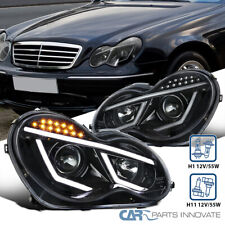 Pearl Black Projector Headlight Fits 2001-2007 Benz W203 C230 C320 LED Bar Lamps picture