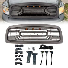 Front Big Horn Bumper Grille Grill W/Letter & Light For 2009-2012 Dodge Ram 1500 picture
