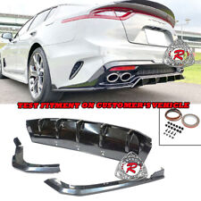 Fits 18-21 Kia Stinger GT GT1 GT2 GTS CK-Style Rear Diffuser w/ Lip Aprons (ABS) picture