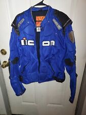 ICON TiMax Asphalt Technologies Blue  Motorcycle Racing Jacket Mens XXL Titanium picture