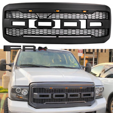 Fits 2005-2007 Ford F250 F350 Super Duty Black Grill Front Raptor Grille w/Light picture
