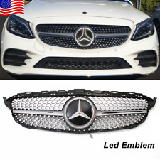 Front Grille For 2019-21 Mercedes Benz W205 C-Class C300 C200 C43 AMG w/Led Star picture
