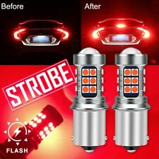 1156 7506 LED Strobe Flashing Blinking Brake Stop Light Red Bulbs Safety Warning picture
