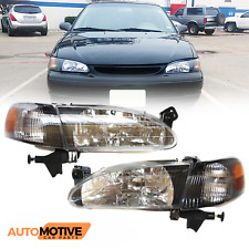 For 1998-2000 Toyota Corolla JDM Black Headlights+Corners Lamps Set Left+Right picture
