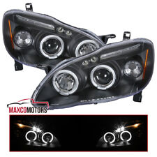 Fits 2003-2008 Toyota Corolla Black Projector Headlights LED Halo Left+Right picture