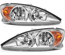 Pair Headlights Assembly for 2002-2004 Toyota Camry Sedan 4-Door Chrome Headlamp picture