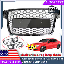 2009-12 For Audi A4 S4 RS4 B8 Front Henycomb grille Bumper Grill &fog lamp cover picture
